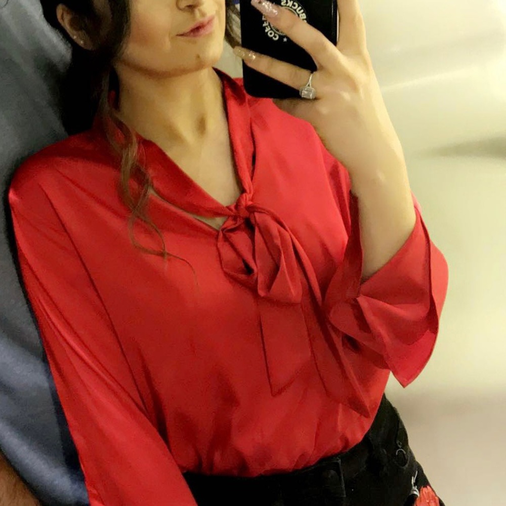Red Silk Chaus Shirt